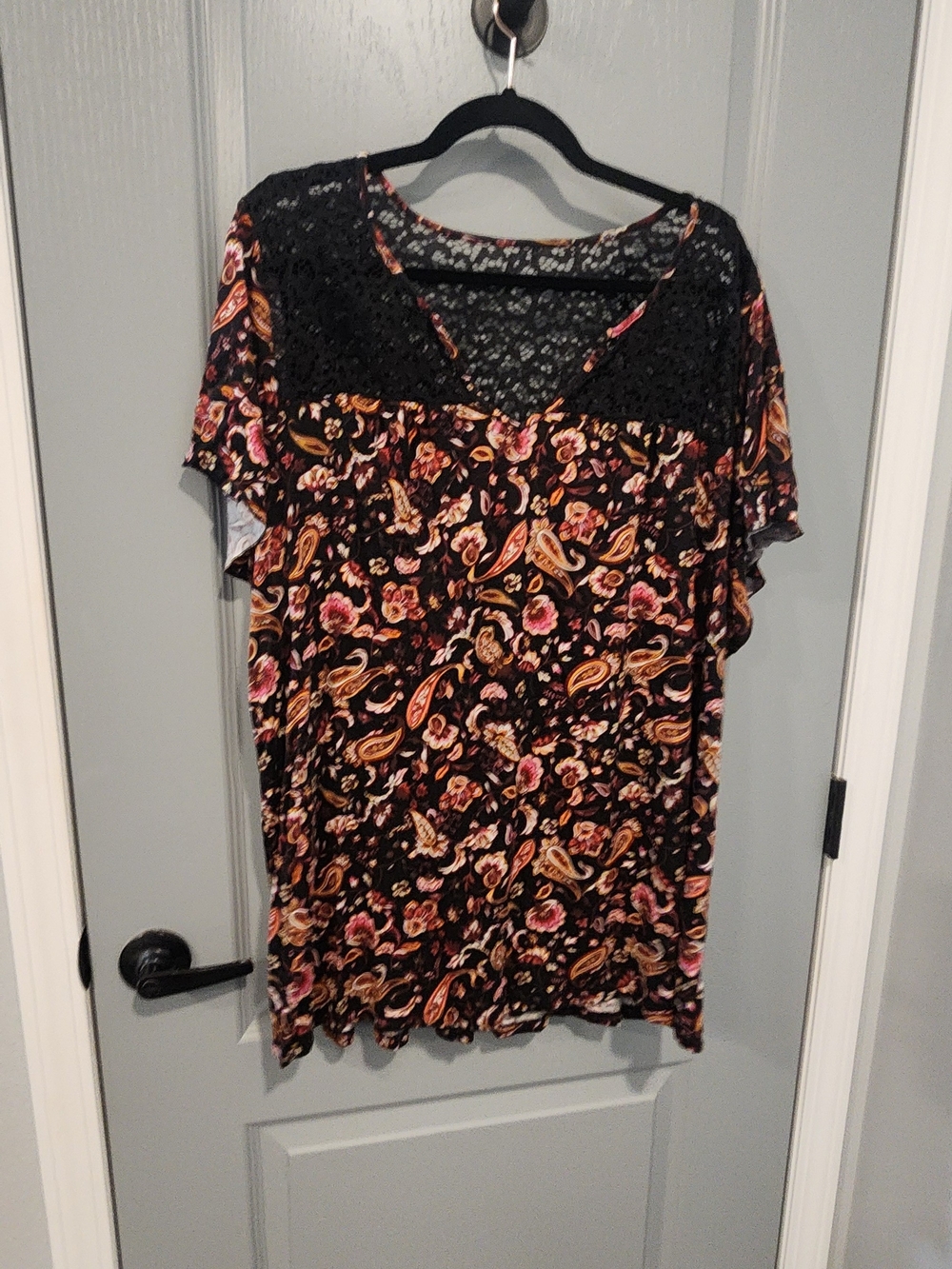 Torrid Black Floral Paisley Lace